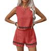 Women's Fashionable Sleeveless Vest And Shorts Set
