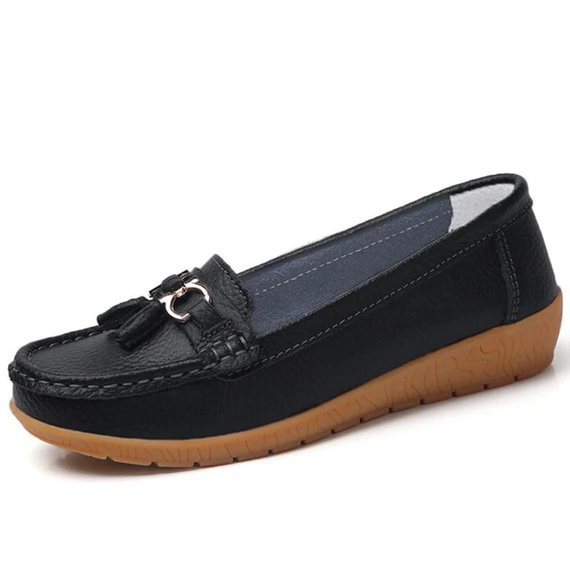 Fashion Women Shoes Nurse Loafers Shoes Classics Flats Zapatos Mujer Comfortable Flat Shoes Women White Casual Leather Women's Footwear