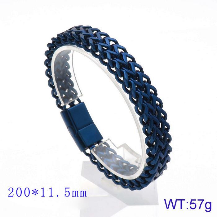 Hand Jewelry, Simple Personalized Woven Double-Row Front And Back Keel Flat Buckle Titanium Steel Men'S Bracelet