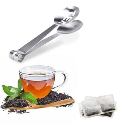 12.3/17cm Edelstahl Teebeutelzange Teebeutelpresse Teeblatt Sieb Halter Griff Löffel Mini Zucker Zitrone Eiswürfel Zange