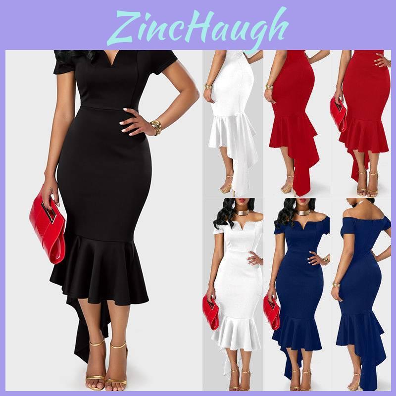 Elegant 2023 Autumn Fashion Women's V Neck Off Shoulder Short Sleeve A Line Dress