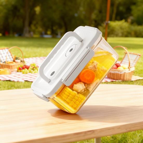 Contenitore Alimentare Ermetico Sottovuoto Elettrico Scatola Croccante Sigillata Ermeticamente con Pompa Manuale Contenitore per Alimenti Senza BPA per Frigorifero Frutta Verdura e Carne