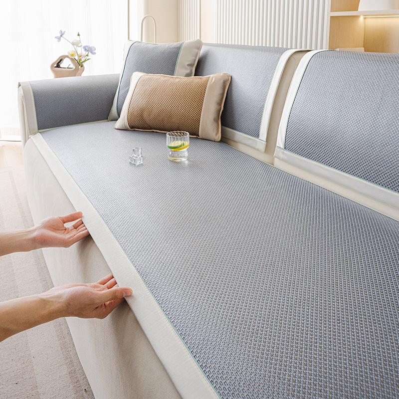 New Rattan Mat Sofa Cushion Summer Summer Mat Cushion One Piece Cold Sofa Seat Cushion Cover Towel