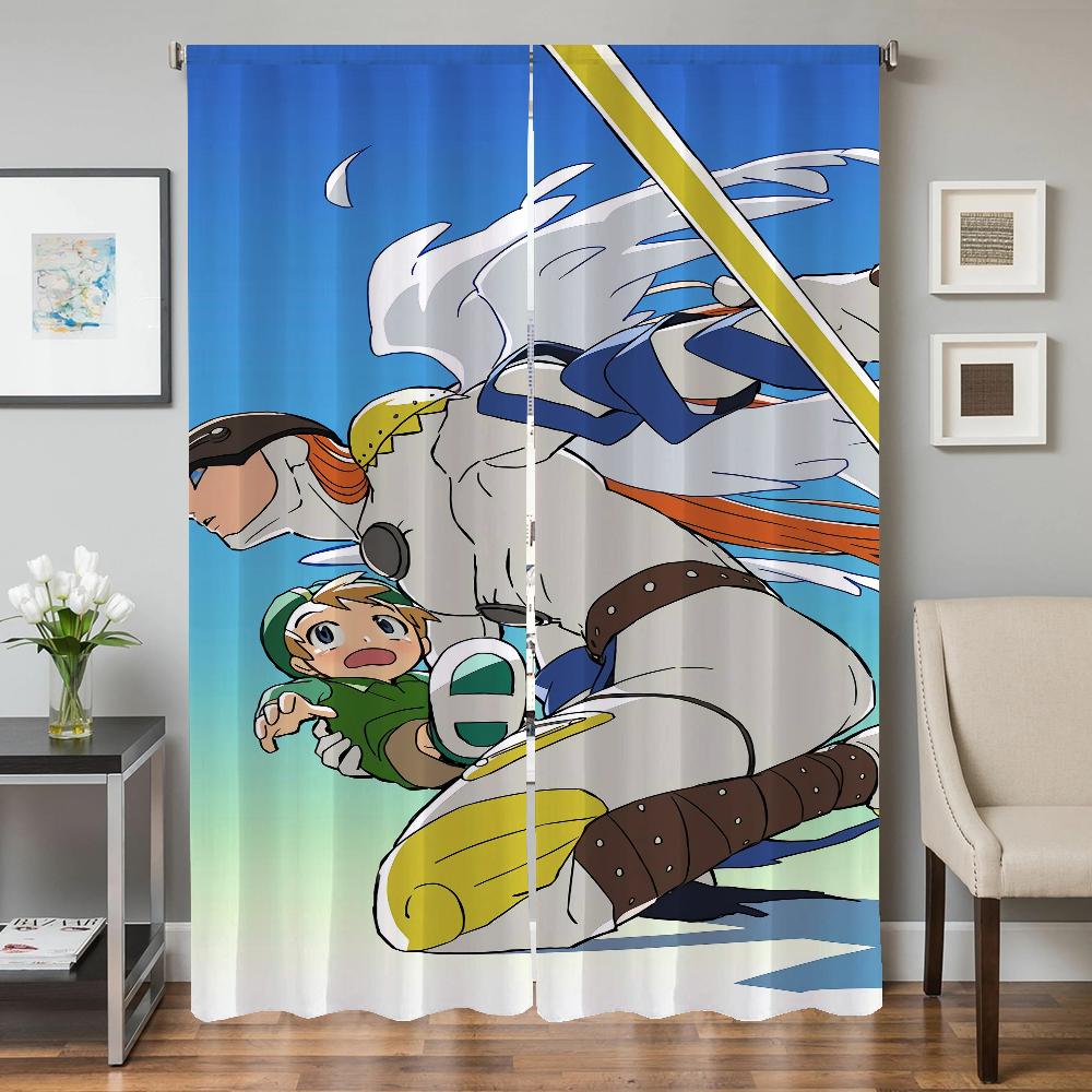 Heminredning Köksgardiner för Vardagsrum 2 Delar Mörkläggningsgardiner Dörrgardin D-digimon Sovrumsdekoration Avskärmning