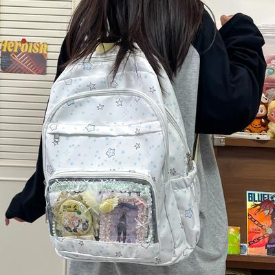 The New Schoolbag Is High-value, Fresh, Sweet and Cute, and the Star Backpack Is a Lightweight Travel Backpack for Junior High School Students.