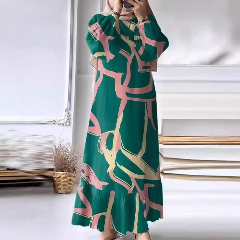 Мусульманское женское платье больших размеров с рукавами-фонариками — фото 5