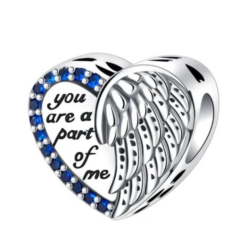 New Heart-Shaped Charms Copper Flower Forever Love Beads Fit Original Bracelets Necklace For Women Diy Jewelry Gift