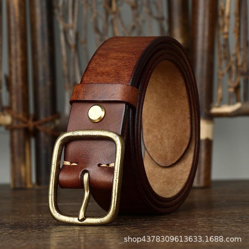 

Ремень мужской, итальянский, ретро, ​​потертый, первый слой, из натуральной кожи крупного рогатого скота, модный, универсальный 130cm