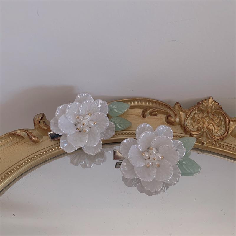 Original Camellia Hair Clip - French Retro Hanfu Flower Side Accessory