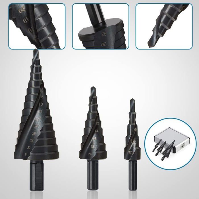 Foret - ERWEY - H1 - Acier inoxydable HSS - 3 tailles - Boîte de rangement