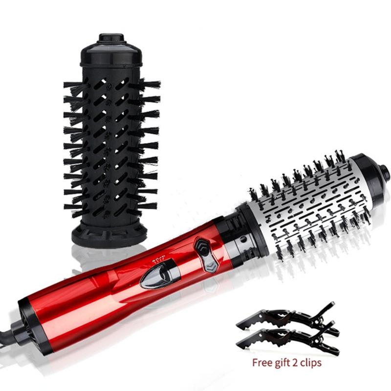 

Щітка з гарячим повітрям. Одноступінчасті фени. Щітка. Автоматичні поворотні круглі електричні щітки для волосся 2 в 1. Завивки. Прямі хвилясті праски. Гребінець. Стайлери для волосся. EU червоний