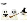 Holiday Ornaments Halloween Luminous Mini Ghost Figurines, Glow in The Dark Cute Creepy Charming Atmosphere Props Miniature Statue for Micro