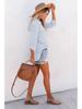 2024 Spring/Summer Women's Striped Cotton-Polyester Long-Sleeve Shirt