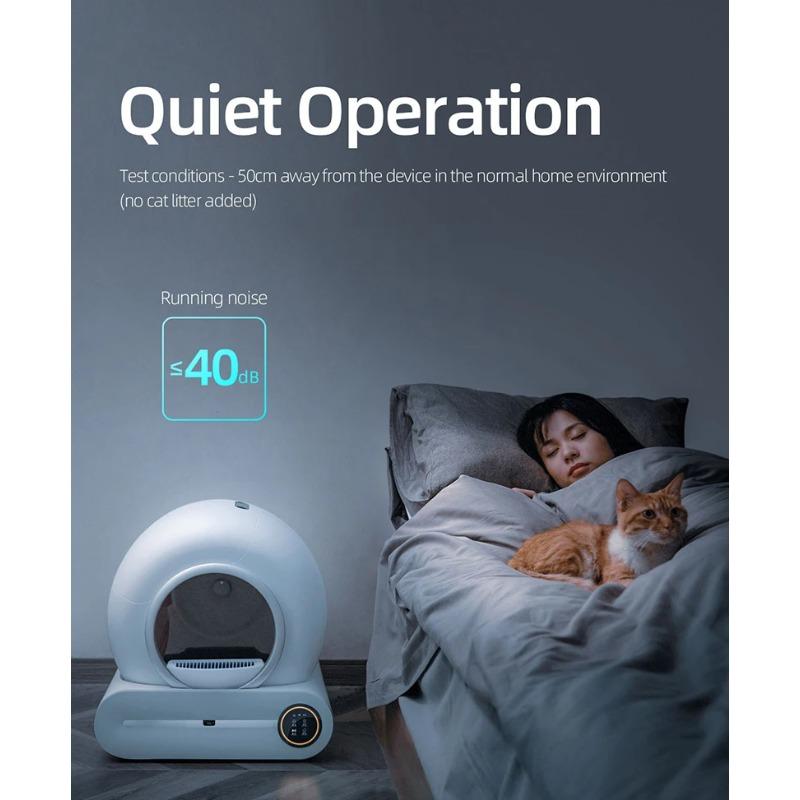 65L Automatisches Intelligentes Katzenklo Geschlossenes Katzenklo Selbstreinigend App-Steuerung Ionischer Duft Haustiertoilette Müllschale
