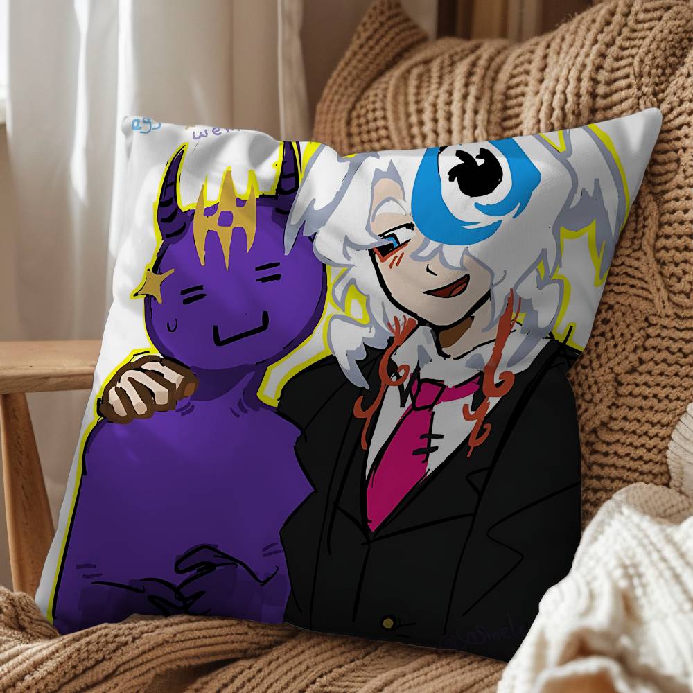 game Egg Tax Duo Wemmbu Eggchan Pillow Case Anti-dustmite Pillowcase Invisible zipper silky short plush Sofa cushion cover