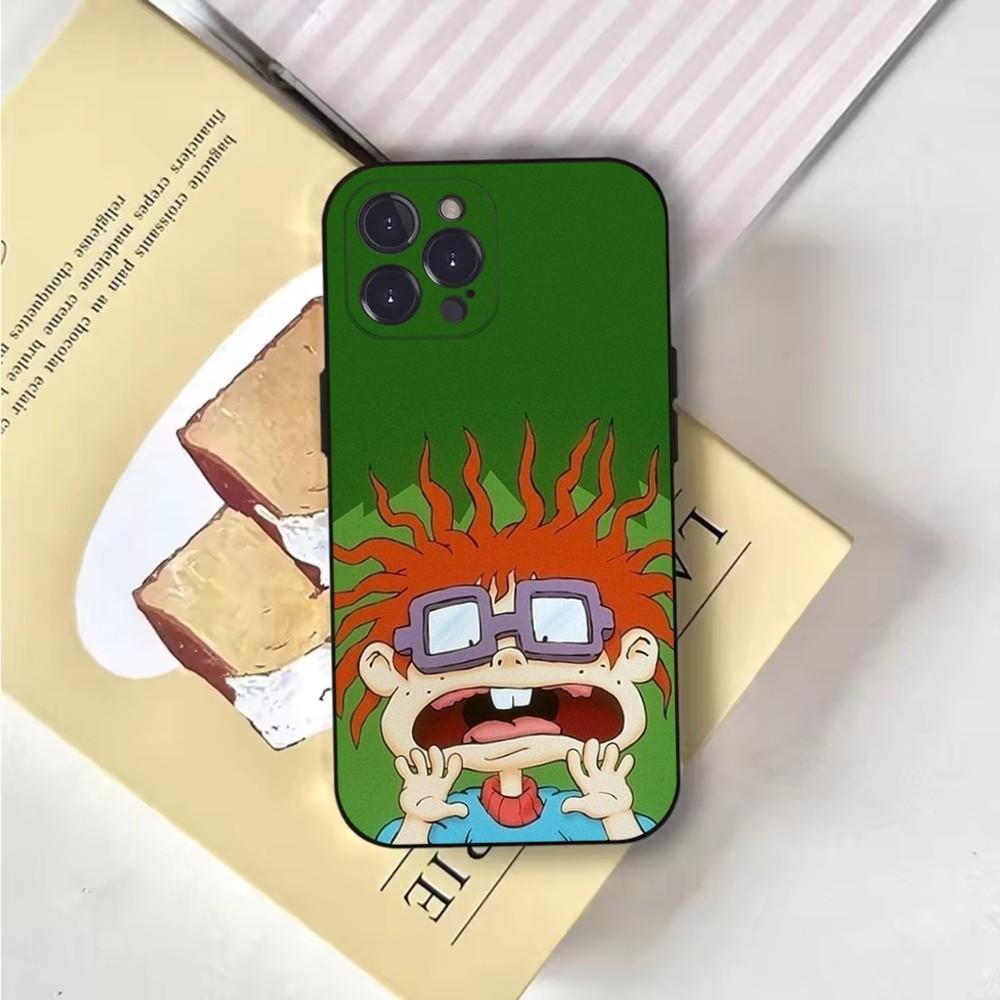 Rugrat Chuckie Angelica Phone Case For iPhone 16,15,14,13,12,11,Pro,X,XS,Max,XR,Plus,Mini Soft Black Cover