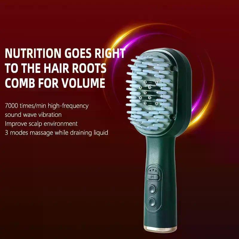 מסרק עיסוי חשמלי עם ויברציות חכמות וחימום, מסאז' לראש, לשימוש פנימי וחיצוני, מסרק עיסוי לראש מרגיע