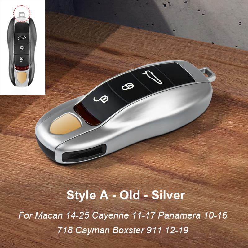 Solid Color ABS For Porsche Panamera Macan 718 Taycan 911 Cayman Boxster 971 Remote Smart Car Key Case Cover Car Accessories