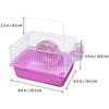 Pet Hamster Cage with Running Wheel Water Bottle Food Portable Carrier House Mice Home Habitat for Going Out, Traveling (Pink)