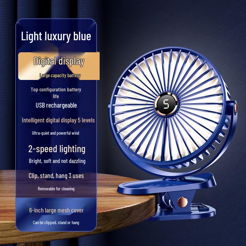Mini USB Rechargeable Clip-On Desktop Fan for Dorms and Home