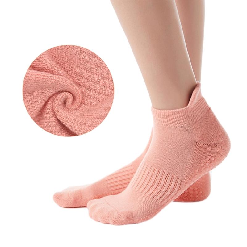 2/3 Pairs Non-Slip Yoga Socks for Women Anti-Skid Cotton Breathable Short Sports Socks with Grip for Pilates Fitness