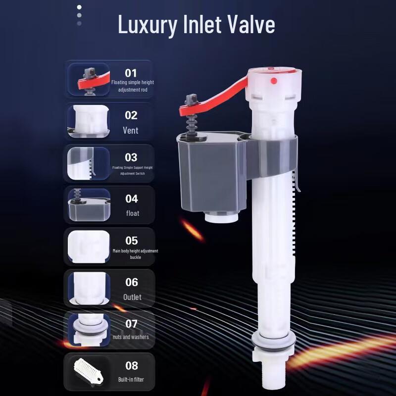 TLXT Old-Style Toilet Water Tank Valve and Button Set