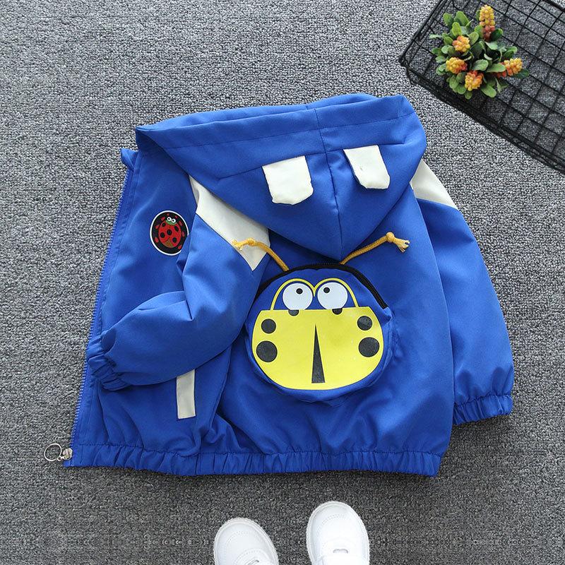 Small Baby Cartoon Hooded Tops Boys and Girls Fall Jacket Spring and Autumn Section of The Children's Fall Thin Jacket