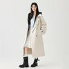 GOLFCROSS Unisex Faux Two-Piece Hooded Long Trench Coat