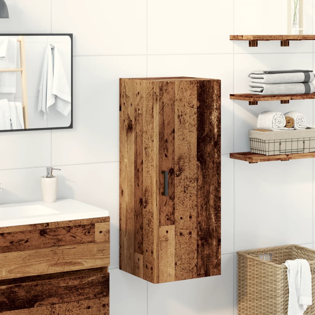 vidaXL Wandschrank Altholz-Optik 34,5x34x90 cm Holzwerkstoff braun