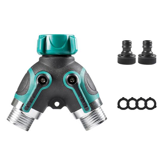 

Yousheng Garden Hose Splitter Water Hose Y Splitter Heavy Duty 2 Way Splitter with Long Handle Shut Off Valves 3/4 Inch GHT Thread Connector for B