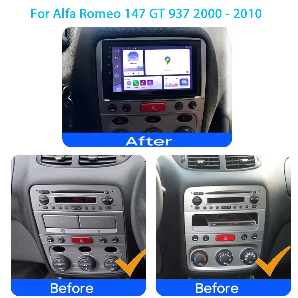 Android 16 Carplay For Alfa Romeo 147 GT 937 2000-2010 GPS Navigation Video Car Radio GPS Automotive Multimedia Car Monitor DVD