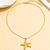 18K Gold Plated Stainless Steel Starfish Pendant Necklace
