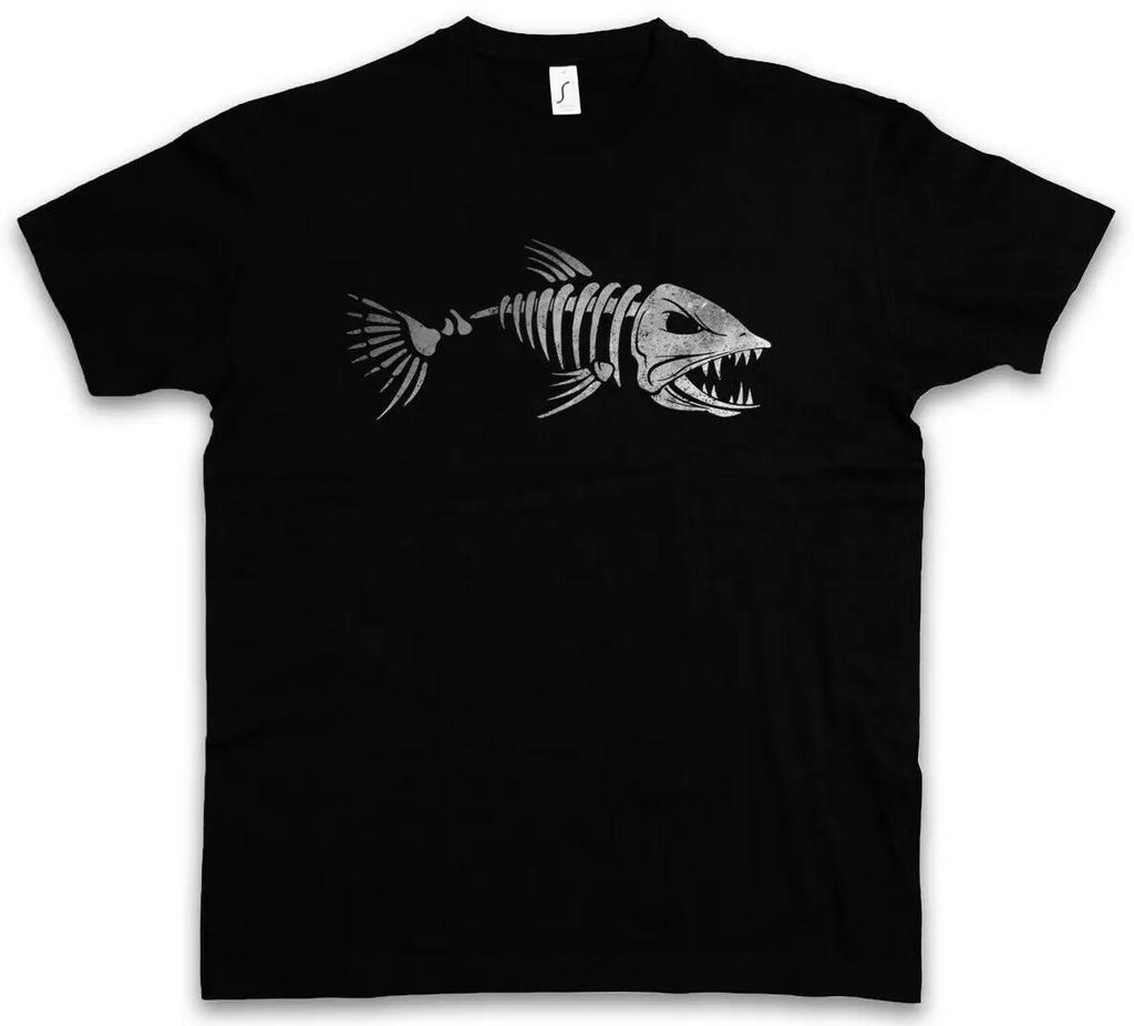 FISH SKELETON TSHIRT Fishing Fisher Cotton ONeck Short Sleeve Mens T Shirt Gift