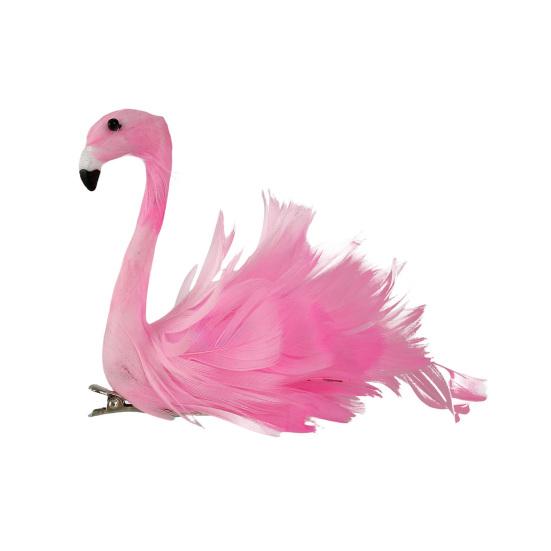 Pink Flamingo Feather Hair Clip Soft Imitation Feathers Metal Clip Pink Theme Hair Pin Summer Decor Hair Accessories