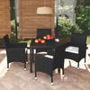 Day and Night - Day and Night 5-piece Garden Furniture Set with Black Synthetic Rattan Cushions
