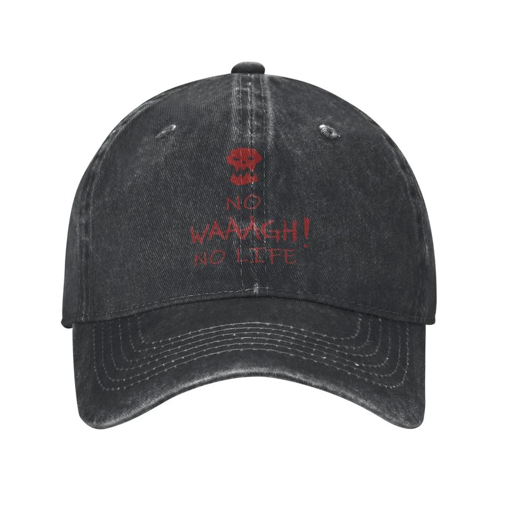 No WAAAGH No Life Baseball Caps Classic Distressed Denim Washed Headwear for Men Women Outdoor Running Golf Soft Hats Cap