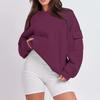 Women's Fashion Casual Solid Color Autumn And Winter Loose Round Neck With Pocket Pullover Sweatshirt Top