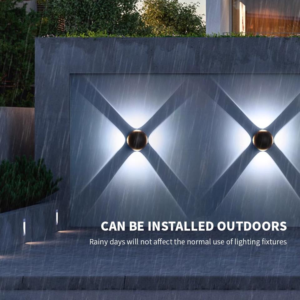 LED Wall Lights Outdoor Indoor AC85-265V 4W-12W Up & Down Wall Lamps Modern Light Decoration For Home Garden Bedroom Living Room