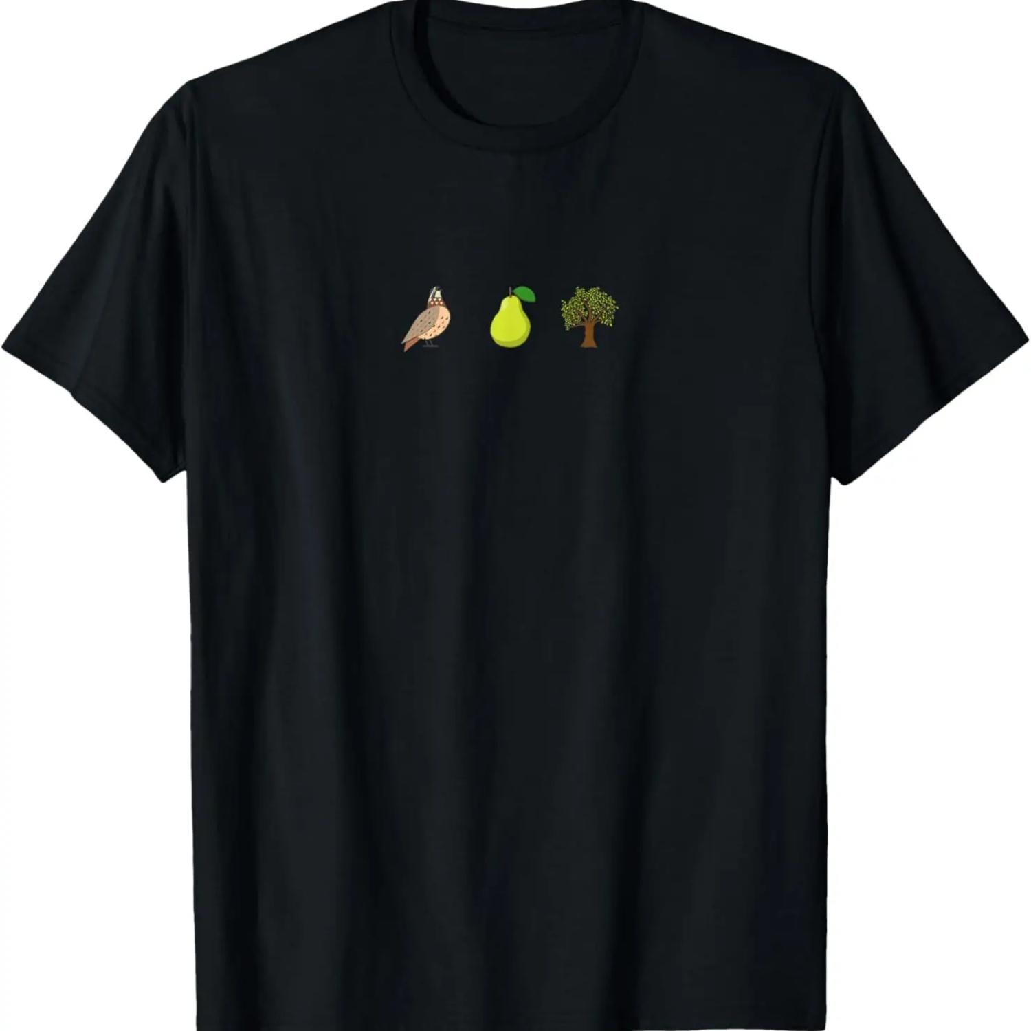 Partridge In A Pear Tree Christmas Subtle Minimal Carol Song T-Shirt S
