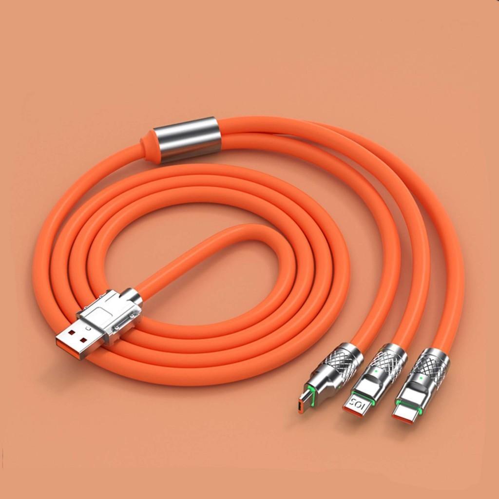

Кабель сверхбыстрой зарядки 120 Вт Lightning Micro Usb Type-c, длина 1,2 м, оранжевый