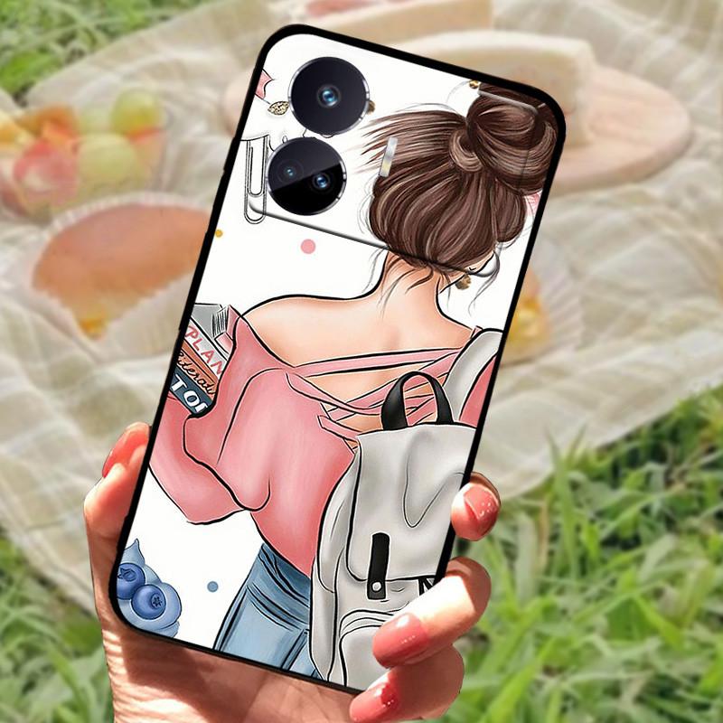For Realme GT Neo 5 SE Case Popular Picture Black Silicone Soft Back Cover Case For Realme GT Neo 5 SE 5SE Phone Cover Funda