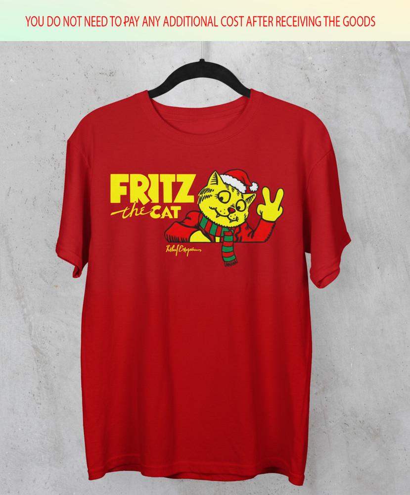 

Hot New Merry Christmas Fritz The Cat Gift Xmas Black S5XL Shirt BB543 Unisex T-Shirt M