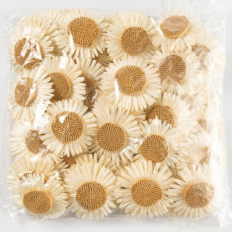 10 Stück Sonnenblumen & Gänseblümchen Bastelverzierungen Weiß & Beige DIY Dekorationszubehör Für Strandhüte Kleidung Vorhänge Krawatten