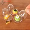(YOUU06)1Pc Dollhouse Miniature Cake Transparent Tray W/Cover Dessert Display Rack Kitchen Model Decor Toy Doll House Accessory