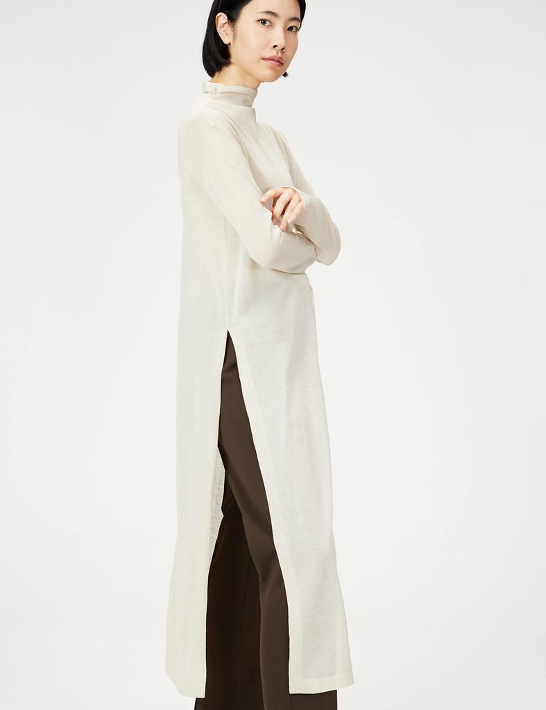Mira Owen Long Slit Sheer Knit 09WNT214330 IVR F Center-Selvedge Women's