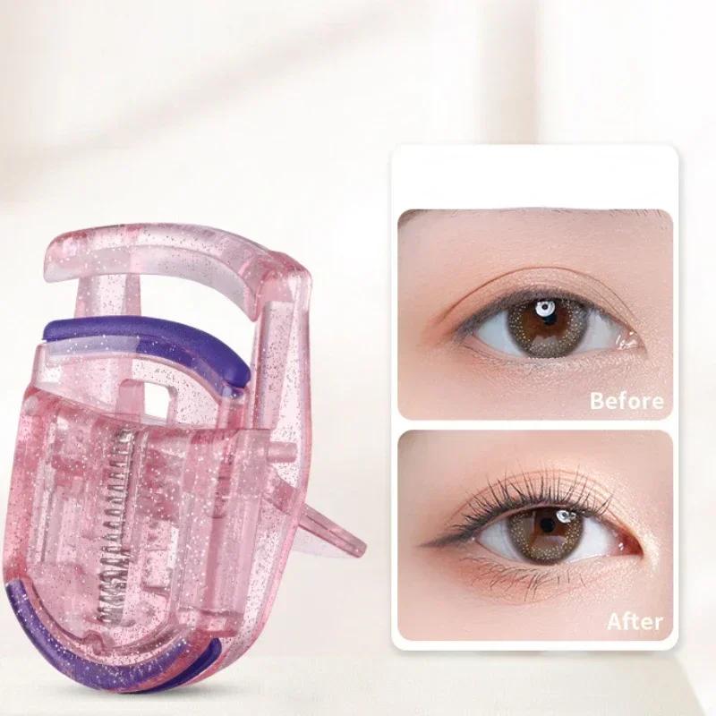For All Eyelash Shapes Makeup Tool Mini Portable Eyelashes Curler Glitter  False Eyelash Curler Lasting Curling Eyelash Clip