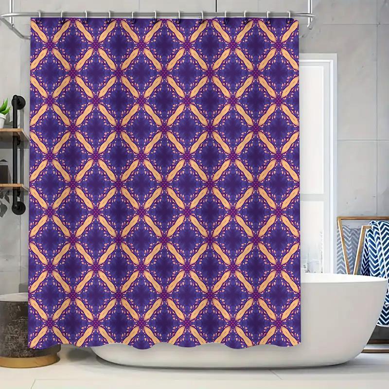 

Kaleidoscope Shower Curtain Purple Yellow Pattern Bathroom Decor Waterproof Fabric Shower Panels Home Accessories Customizable S W60H190(CM)-1 Pcs