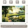 2D Sunrise Farm Backdrop Green Pastoral Landscape Photography Background