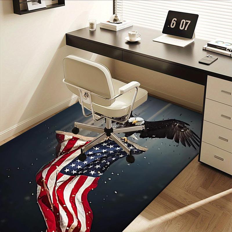 Office Carpet American Flag Eagle Design, Sofa Rug for Living Room Decor, Chair Mat Under Protection