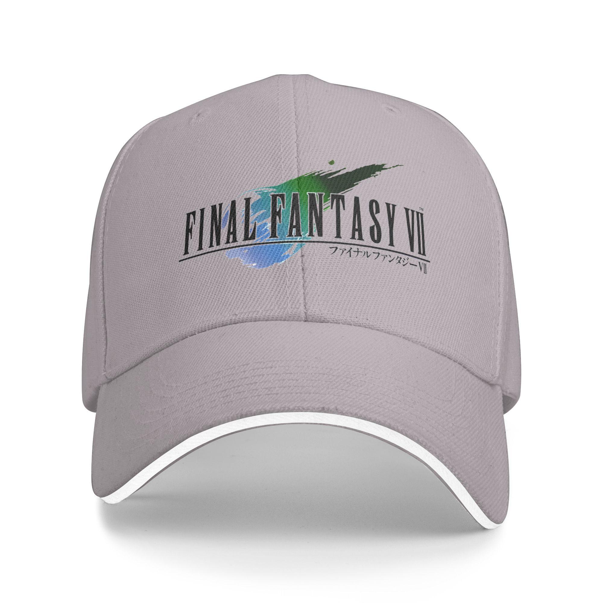 Ff Logo Kollektion Spiel Sandwich Kappe Baseballkappe Snapback Kappen Final Fantasy Truckerhut Atmungsaktive Golfmützen Sommer One Size gray